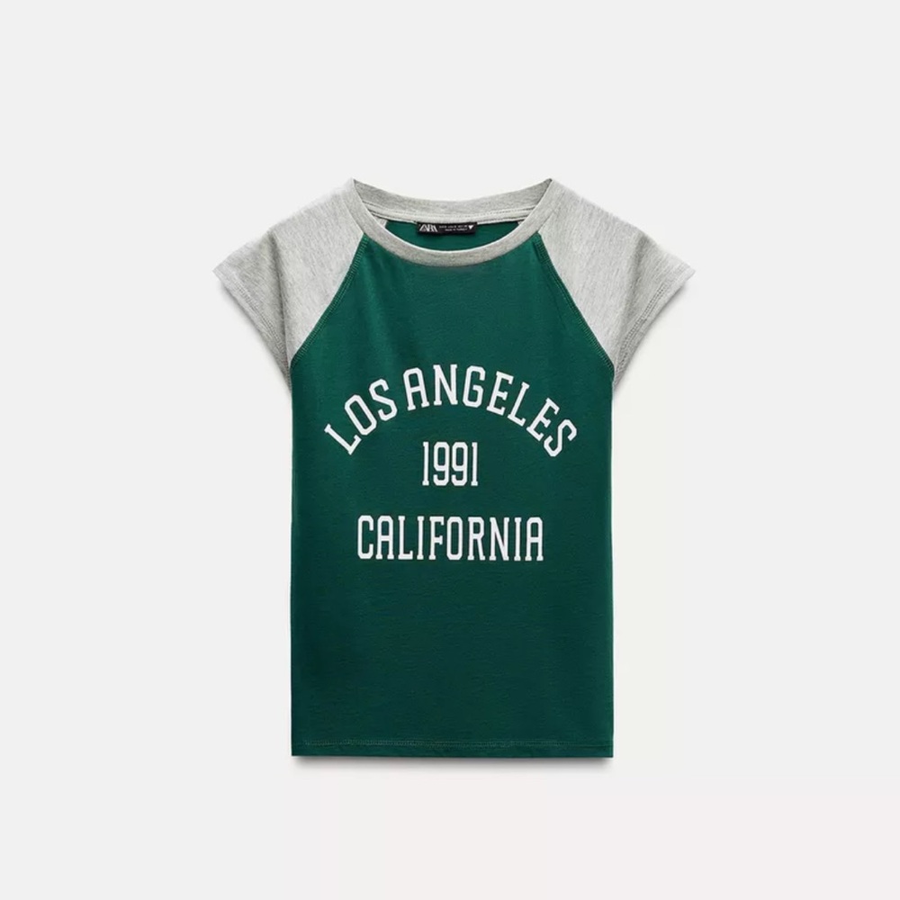 Green and Gray Raglan Tee